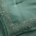 thumbnail image 3 of Hotel Style Coventry Microfiber 3-Piece Comforter Set with Bonus Pillows, Queen, Aqua, 3 of 4