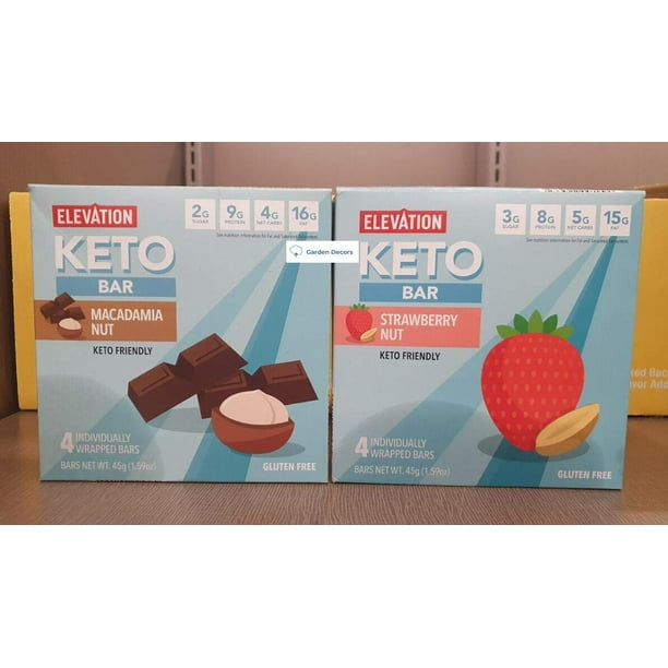 Elevation KETO Bar Macadamia Nut and Strawberry Nut (Two Boxes