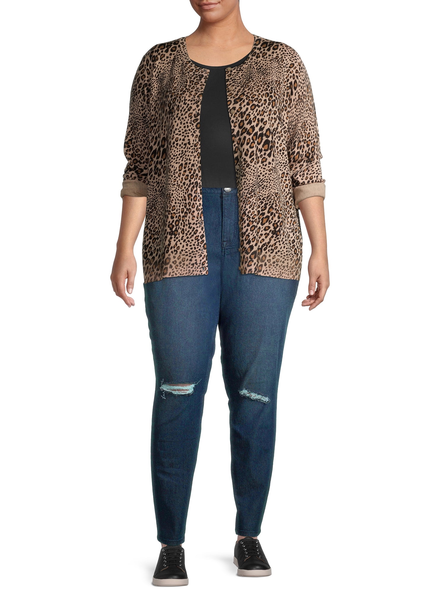 A3 Denim Women's Plus Destructed Skinny Jeans, Sizes 16-26