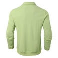 thumbnail image 5 of Men's Polo Shirts Casual Long Sleeve Solid Color Buttons Lapel Thin Breathable Tops Bottoming Comfortable Loose Mens T Shirts Light Green L, 5 of 7