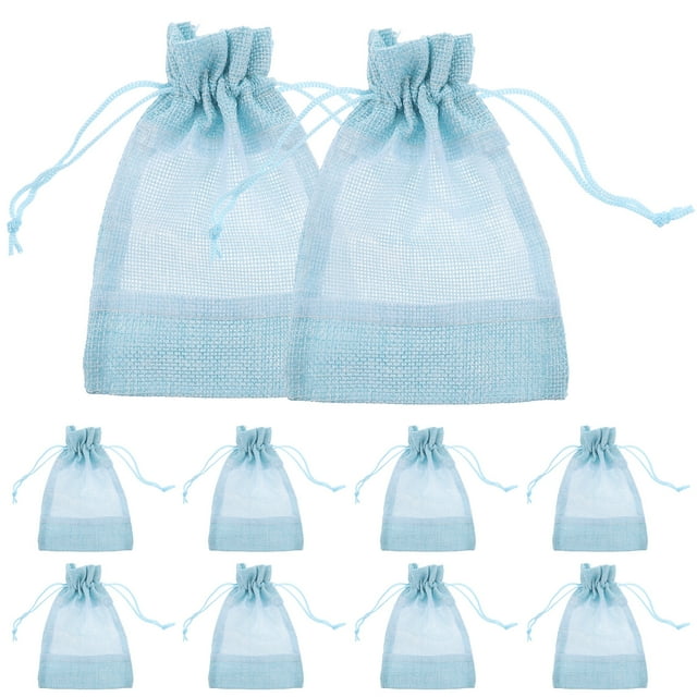 10pcs Empty Bags Drawstring Bags Jewelry Pouches Party Favor Bags Multiuse Mesh Bags