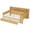 Natural, variant on Tcbosik Full Size Daybed with Writing Desk and 2 Storage Drawers, Sofa Bed Frame with Open Shelves, Wooden Slats Support, Space Saving, Natural