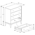 thumbnail image 3 of Baxton Studio Landis Mid-Century Modern Ash Walnut Finished Wood 4-Drawer Chest, 3 of 23