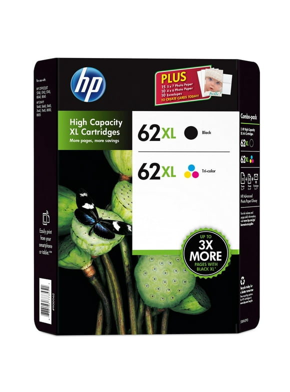 HP 62XL Ink Cartridge Black Ink & Color Combo