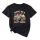 thumbnail image 1 of Gibobby Camisetas de verano para mujer Camiseta mujer con cuello redondo estampada dibujos animados moda delgada informal para mujer(Negro,M), 1 of 2