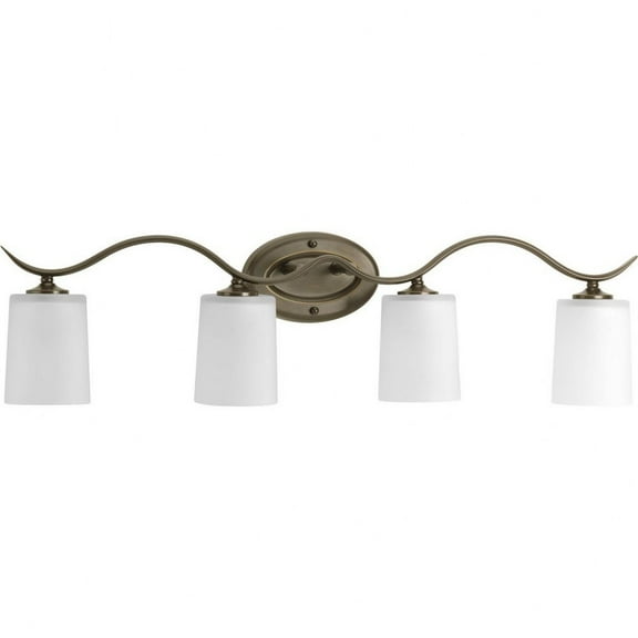 Progress Lighting Inspire Collection, 4-Light Wall Light, Antique Bronze, Etched Glass Shades