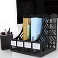 thumbnail image 3 of Document Holder, Document Holder File Holder Document Tray 4-Grid Desktop Storage File Organizer Office Supplies File Organizer, 3 of 8