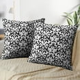 thumbnail image 3 of LALILO Throw Pillow Covers Victorian Damask Black Elegant Floral Cushion Cover 18" x 18", 2 Pack, 3 of 6