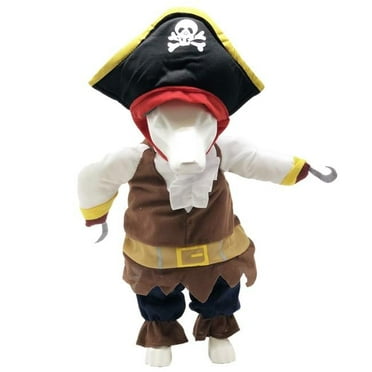 Captain Snuggles Pirate Pet Dog Costume Uniform, Navy - Large