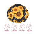 thumbnail image 5 of KLL Navy Blue Plaid Sunflower Pattern Shower Cap & Bath Cap for Women,Reversible Oversized Waterproof Shower Caps for all Hair Lengths,Elastic Reusable Bathing Hair Cap, 5 of 6