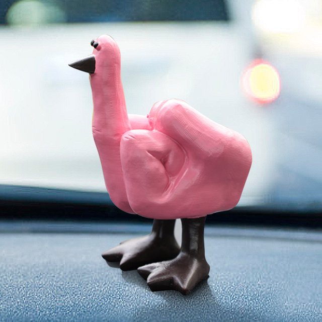 Decoración De Pato Pequeño Figura de pato linda con dedo medio, adorno de pato de mesa de 7,5 cm, regalo de escritorio creativo
