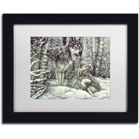 Trademark Fine Art 'Bedding Down' Canvas Art by Jenny Newland, White Matte, Black Frame