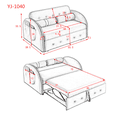 thumbnail image 5 of Holaki Modern 55.5" Pull Out Sleep Sofa Bed 2 Seater Loveseats Sofa Couch with side pockets, Adjsutable Backrest and Lumbar Pillows for Apartment Office Living Room, 5 of 11