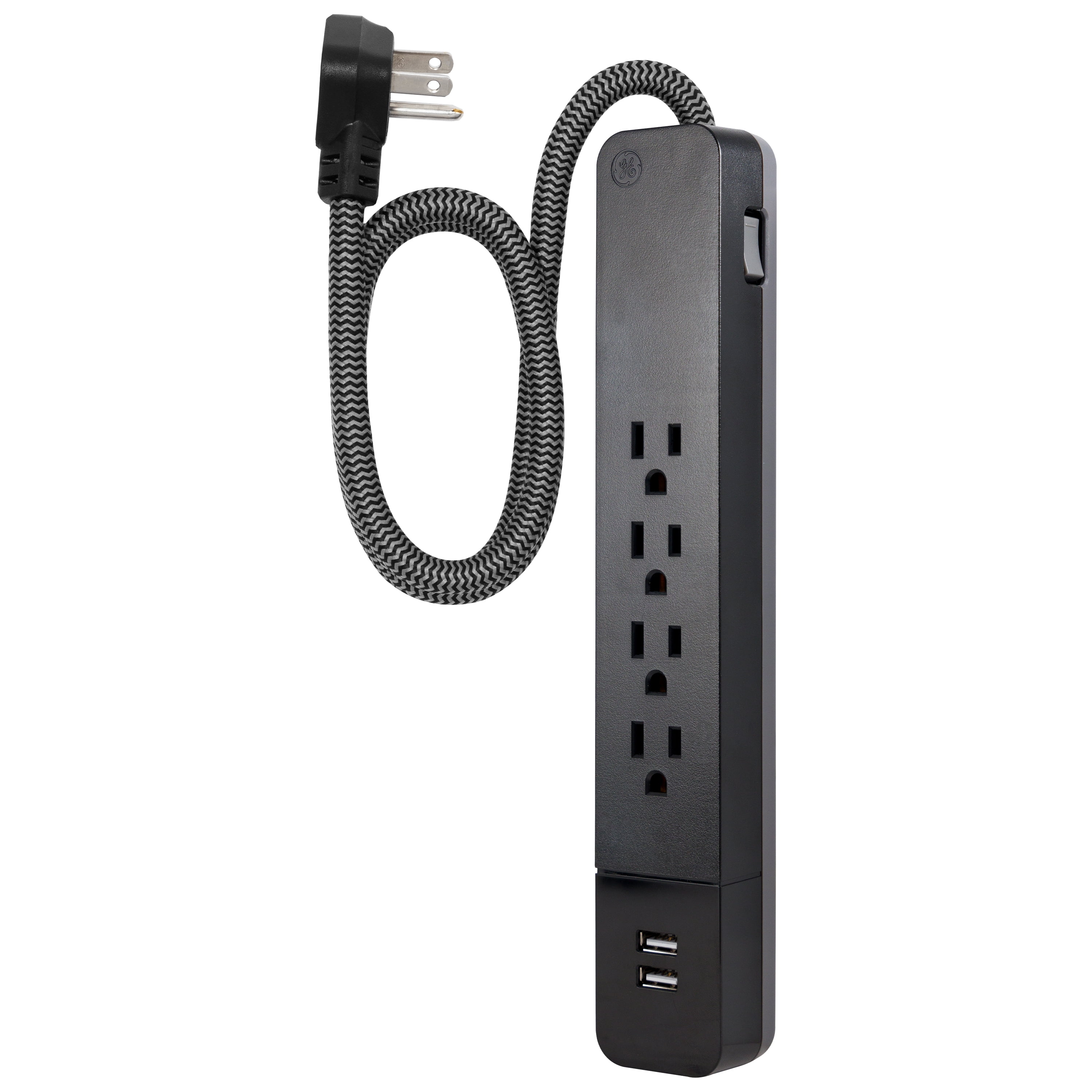GE Pro 4-Outlet, 2-USB Surge Protector, 3ft., Black  43631