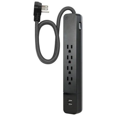 UPC: 0030878436311 | GE Pro 4-Outlet  2-USB Surge Protector  3ft.  Black – 43631