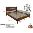 thumbnail image 2 of Acacia Aurora Wooden Frame High Headboard Solid Wood Platform Bed 800 lbs Capacity, Queen – Chocolate, 2 of 4