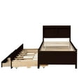 paproos Espresso Twin Size Bed Frame with Trundle Included, Wood