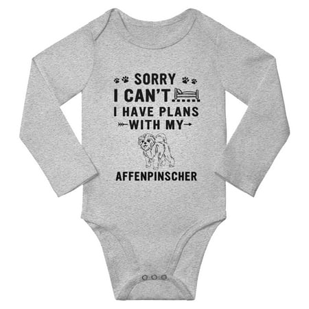 

Sorry I Can t I Have Plans With My Affenpinscher Baby Long Sleeve Jumpsuits (Gray 18-24 Months)