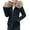 Black, variant on Womens Winter Warm Puffer Jacket Full Zip Long Sleeve Guilted Coats for Women Bubble Padded Hooded Coat Outerwear