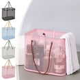 thumbnail image 1 of Sentmoon Makeup Bag Makeup Bags Make up Bags Mesh Wash Bag Portable Storage Organiser Hand Carry Bath Bag Polyester Mesh Beach Bag Tote Wash Bag Beach Toy Storage Bag, 1 of 7