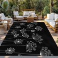 thumbnail image 2 of Black Dandelion Outdoor Rug for Patio/Deck/Porch, Non-Slip Large Area Rug 5 x 7 Ft, Spring Modern Minimalist Country Flower Indoor Outdoor Rugs Washable Area Rugs, Camping Rug Carpet Runner, 2 of 8