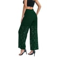 thumbnail image 5 of Fewfanhot Pants for Women See Through Flare Leggings Hollow Out Mesh Sheer Cover Up Trousers, 5 of 6