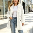 thumbnail image 5 of Smsaxvxz Womens Long Coats Winter Warm Fuzzy Jackets Long Sleeve Outerwear White XL, 5 of 9