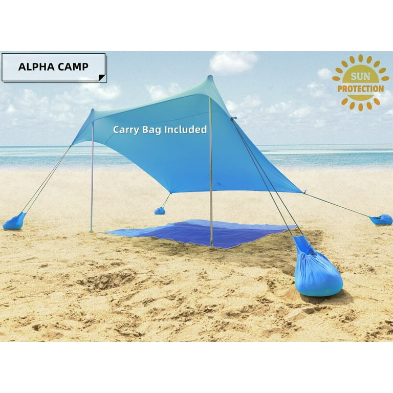  Beach Tent Canopy 7×7 FT Sun Shelter Outdoor Tent UPF50+  Protable Family Tent with 4 Sandbag Anchors 2 Pole Outdoor Shelter for  Beach Camping Fishing Backyard and Picnics (Navy Blue) : Everything Else