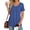 Bright Blue, variant on Womens T Shirts Short Sleeve Pleated Peplum Babydoll Summer Tops V Neck Dressy Casual Tunic