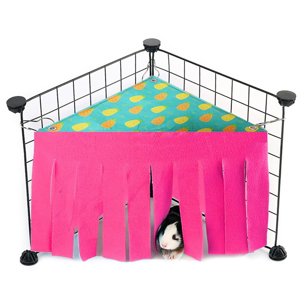 Animal Hideout Corner Fleece Hideaway Hammock and Sleeping Bed for