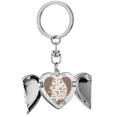 thumbnail image 1 of Korean Map Seoul and Busan Heart Angel Wing Key Chain Holder, 1 of 3