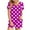 Hot Pink, variant on Two Piece Sets for Women Summer Plus Size Fashion Polka Casual Home Two-piece V-neck Top With Pocket Shorts Set