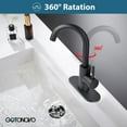 thumbnail image 4 of gotonovo Matte Black Single Handle Bathroom Sink Faucet, Wet Bar Pre-Kitchen Farmhouse RV Small Vanity Faucet with 360°Rotation Spout with Deck Plate, Supply Hoses and Drain Stopper, 4 of 9