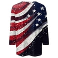 thumbnail image 3 of Trendfront Womens American Flag Graphic T Shirts Crewneck 3/4 Sleeve 4th Of July Vintage Stars Stripes Print Patriotic 250th Anniversary Tee Tops, 3 of 4