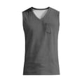 thumbnail image 6 of Mens Sleeveless Cotton Tank Tops Workout Cut Off Solid Color Muscle Shirts Gym Casual Beach Summer Tee with Pocket, M, 6 of 9