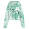 thumbnail image 6 of idosla Letter Long Tie Clothes Hoodies Pullover Short Dyed Tops Sweatshirts Girls Kids Sleeve Teen Sweatshirt Hoodie Girls (Light Green, 12-13 Years), 6 of 6