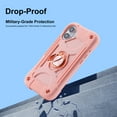 thumbnail image 3 of Allytechgroup Military-Grade Phone Case for Apple iPhone 16 Plus, Heavy Duty iPhone 16 Plus Cover with 360° Ring Kickstand, Shockproof TPU+PC Bumper, Raised Edges, Drop Protection, Rosegold, 3 of 6