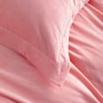 thumbnail image 3 of 3 Pieces Ultra Soft Velvet Duvet Cover Set, Cozy and Warm Bedding Comforter Cover Set, Queen Size, 1 Duvet Cover with 2 Pillow Shams, Pink, 3 of 5