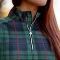 thumbnail image 5 of Dapplebay Holiday Plaid 1/4 Zip Light Riding Top - Green-XXS, 5 of 8