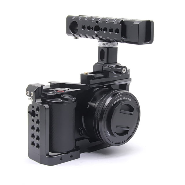 Camera Rig Top Grip, Detachable Slider Aluminum Alloy Camera Cage Top Handle Grip with for Positioning Hole for Microphone