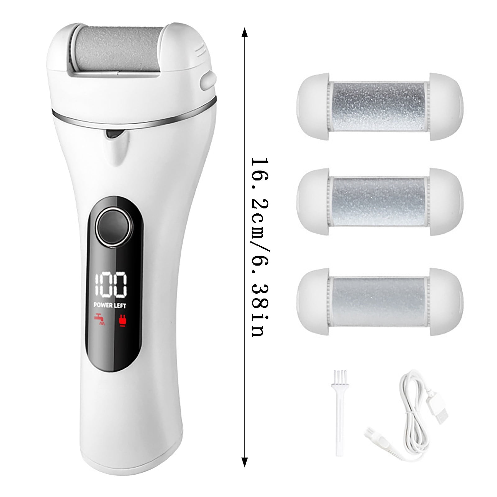Remover For Feet Rechargeable Cordless Pedicure With Multiple Roller Heads