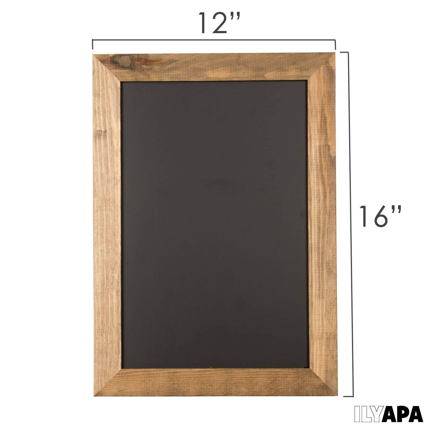 RUSTIC WOODEN BLACK CHALK BOARD WITH 3 WHITE HEARTS 