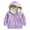 Purple, variant on YunPes Kids Girls Fleece Hooded Jacket Cardigan Winter Warm Zipper Plain Coat Cute Soft Furry Fuzzy Fall Outwear with Pockets