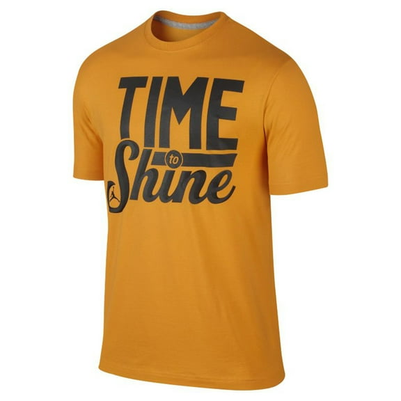 Jordan Mens Time To Shine Tee,Orange/Black,M