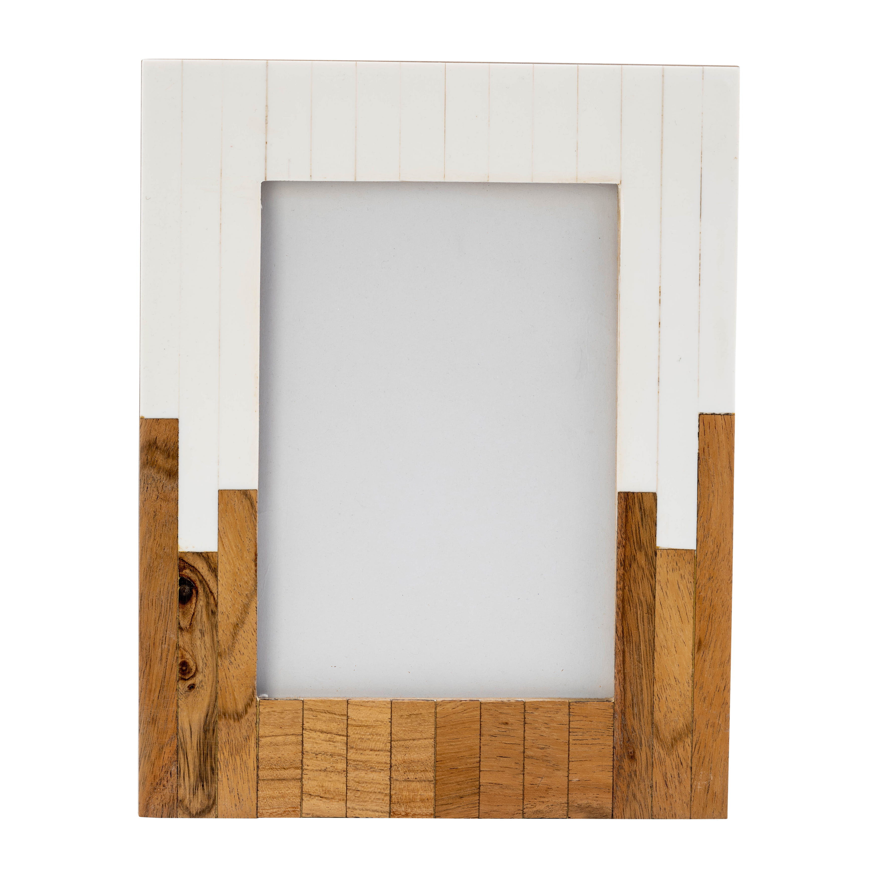 18x24 Natural Picture Frame with 15.5x19.5 White Mat Opening for 16x20  Image, 0.75 Inch Border, UV 
