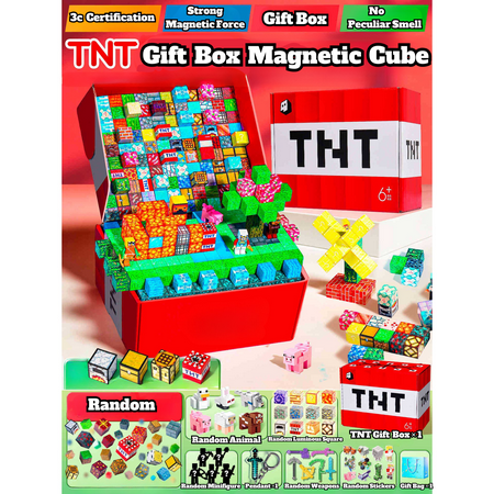 Magnetic Blocks, 155 PCS Magnetic Building Blocks, Constructions Magnet Blocks for Boys Girls Ages 5+, Perfect As Meaningful Christmas or Birthday Gifts