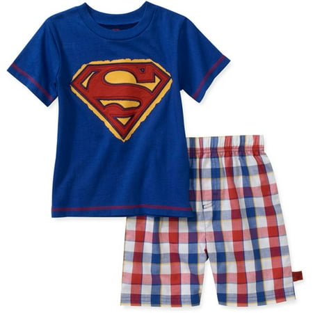 Baby Boys' Superman 2-Piece Tee and Plain Short Set