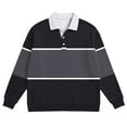 thumbnail image 5 of Dwelliawo Mens Polo Shirts Long Sleeve Workout Color Block Waffle Shirt with Collar Heavyweight Casual Tops Comfort Quarter Button Henley Shirts Dark Gray L, 5 of 5