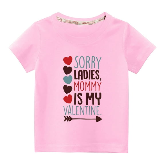 piuwrlz T-Shirt Boy and Girls Fashionable Printed Solid Color Short Sleeve Top Pink Size 4 Years