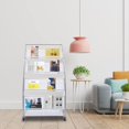 thumbnail image 2 of Magazine Rack, Floor Standing Brochure Display Stand Holder, Literature Catalog Newspaper Information Storage Rack, Manual Book Rack-4 Pockets Shelves With Bottom Storage Rack, 2 of 10